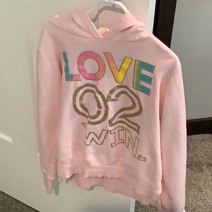 This is a pink sweatshirt